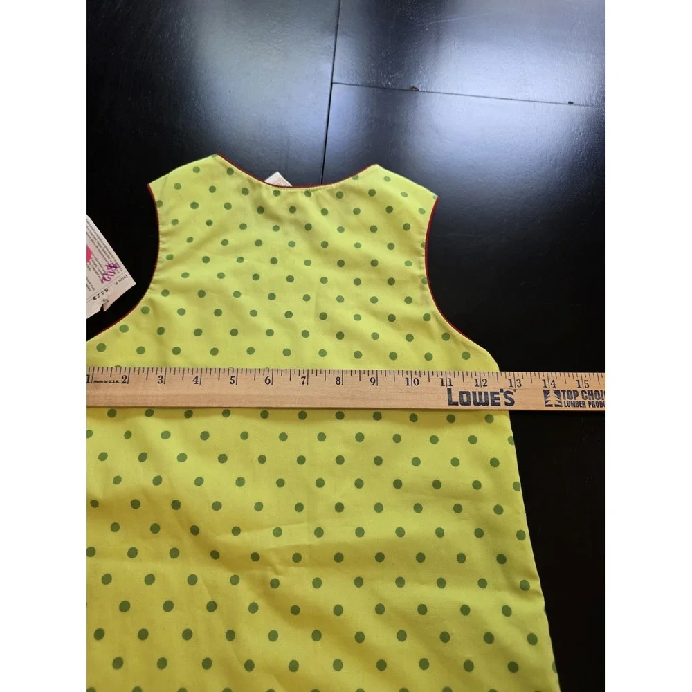 NWT Rosalina Collections Girls 3T Reindeer Christmas Jumper Dress Lime Polka Dot
